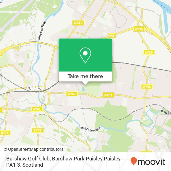 Barshaw Golf Club, Barshaw Park Paisley Paisley PA1 3 map