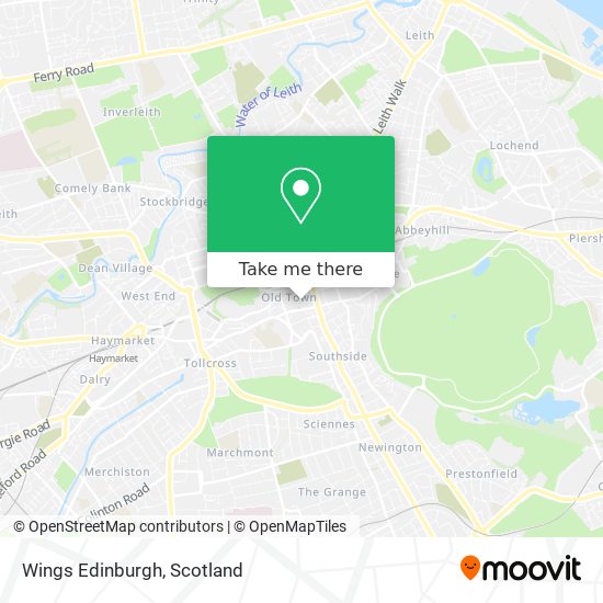 Wings Edinburgh map