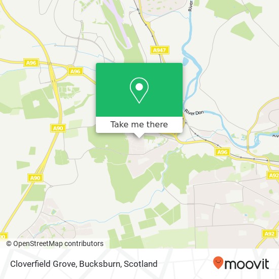 Cloverfield Grove, Bucksburn map
