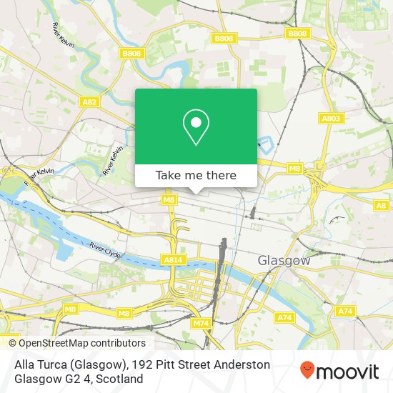 Alla Turca (Glasgow), 192 Pitt Street Anderston Glasgow G2 4 map