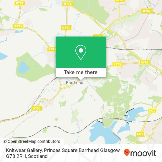 Knitwear Gallery, Princes Square Barrhead Glasgow G78 2RH map