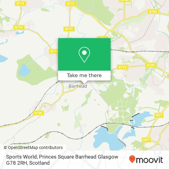 Sports World, Princes Square Barrhead Glasgow G78 2RH map