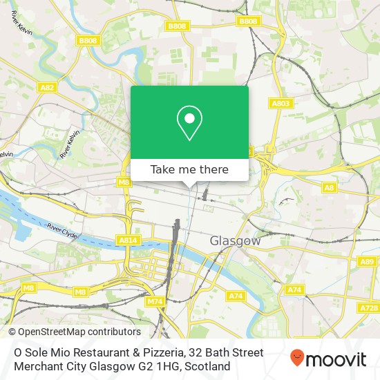 O Sole Mio Restaurant & Pizzeria, 32 Bath Street Merchant City Glasgow G2 1HG map