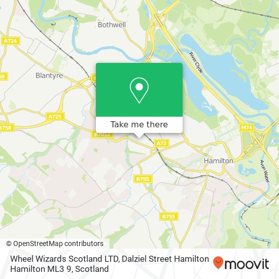 Wheel Wizards Scotland LTD, Dalziel Street Hamilton Hamilton ML3 9 map