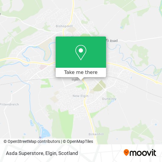 Asda Superstore, Elgin map