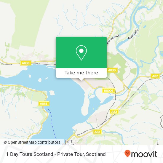 1 Day Tours Scotland - Private Tour map