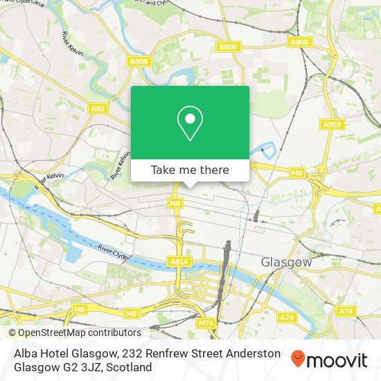 Alba Hotel Glasgow, 232 Renfrew Street Anderston Glasgow G2 3JZ map