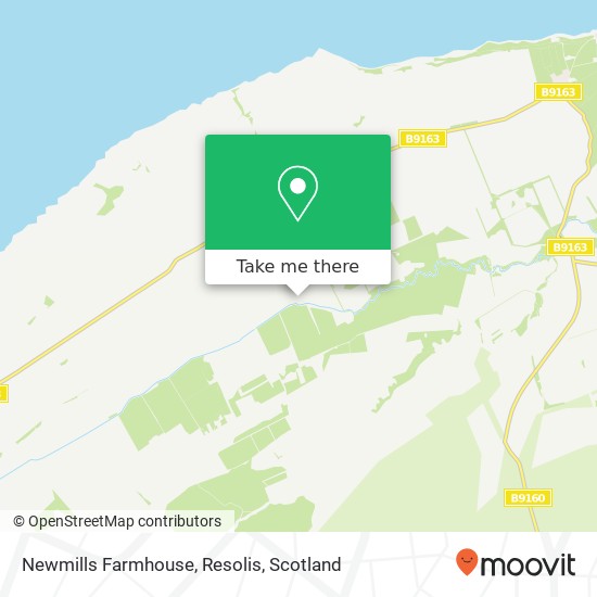 Newmills Farmhouse, Resolis map