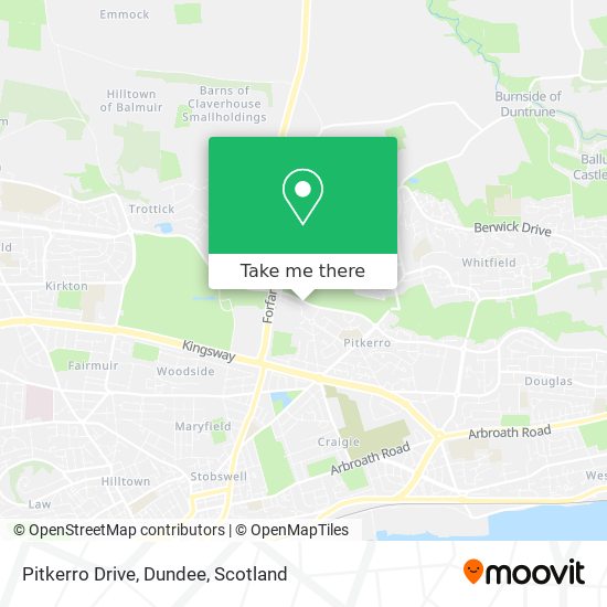 Pitkerro Drive, Dundee map