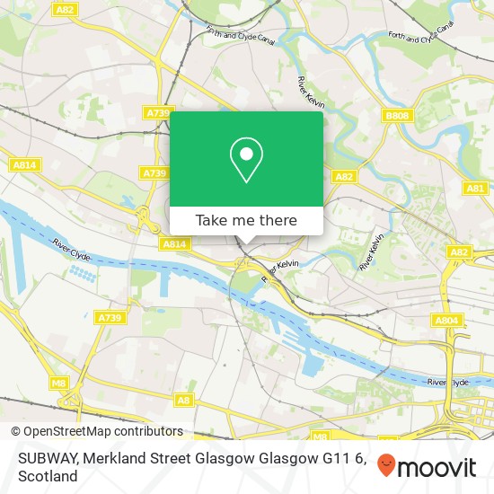 SUBWAY, Merkland Street Glasgow Glasgow G11 6 map