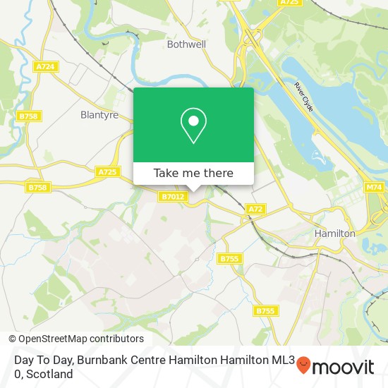 Day To Day, Burnbank Centre Hamilton Hamilton ML3 0 map