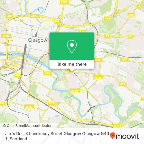 Jim's Deli, 3 Landressy Street Glasgow Glasgow G40 1 map
