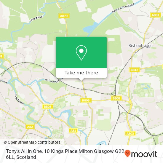 Tony's All in One, 10 Kings Place Milton Glasgow G22 6LL map