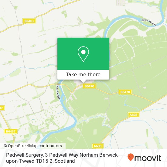 Pedwell Surgery, 3 Pedwell Way Norham Berwick-upon-Tweed TD15 2 map