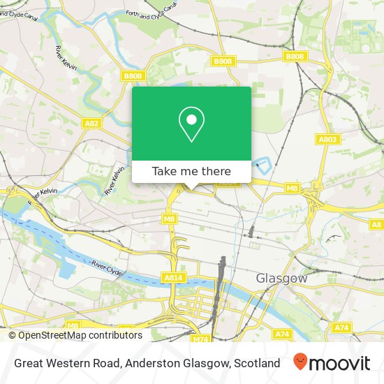 Great Western Road, Anderston Glasgow map