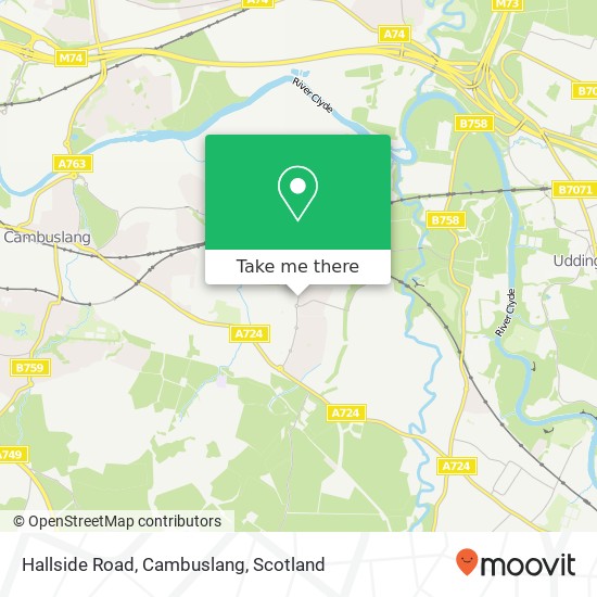 Hallside Road, Cambuslang map