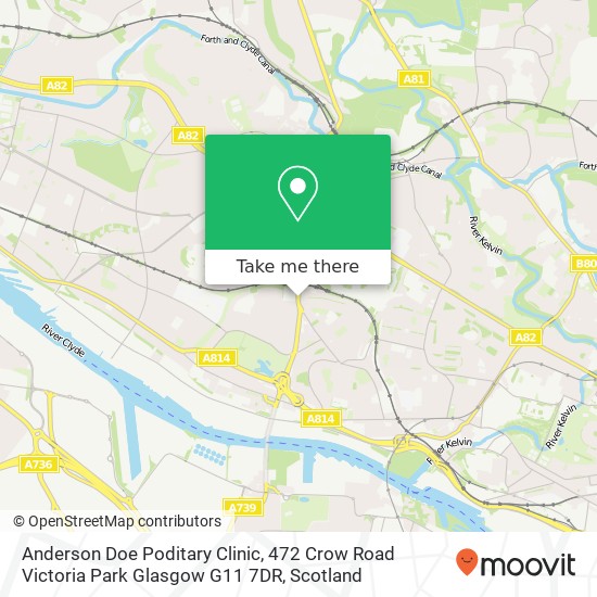 Anderson Doe Poditary Clinic, 472 Crow Road Victoria Park Glasgow G11 7DR map