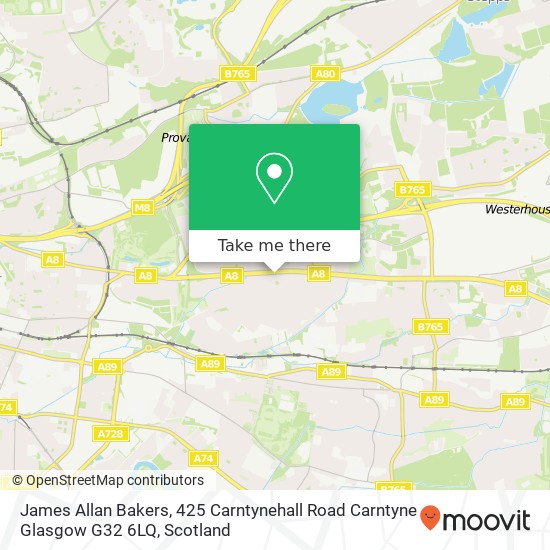 James Allan Bakers, 425 Carntynehall Road Carntyne Glasgow G32 6LQ map
