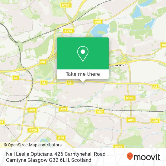 Neil Leslie Opticians, 426 Carntynehall Road Carntyne Glasgow G32 6LH map