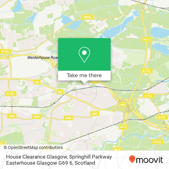 House Clearance Glasgow, Springhill Parkway Easterhouse Glasgow G69 6 map