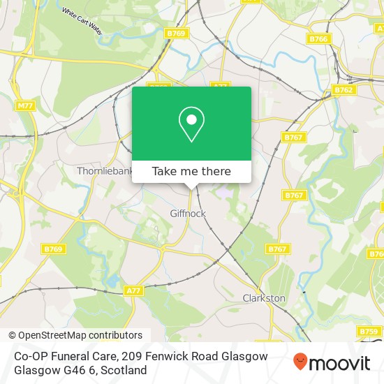 Co-OP Funeral Care, 209 Fenwick Road Glasgow Glasgow G46 6 map
