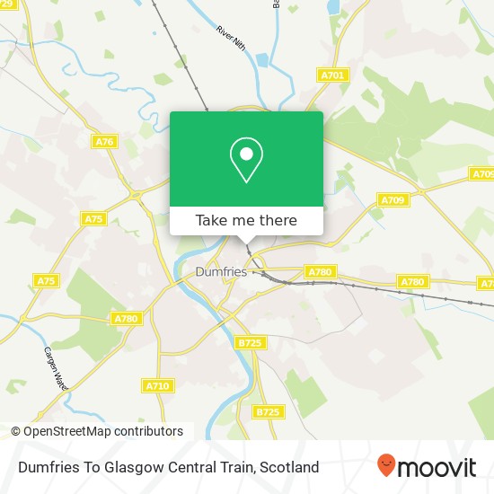 Dumfries To Glasgow Central Train map