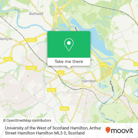 University of the West of Scotland Hamilton, Arthur Street Hamilton Hamilton ML3 0 map