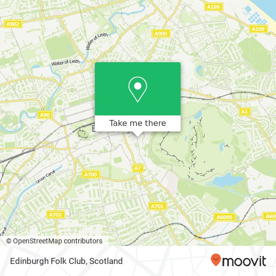 Edinburgh Folk Club map
