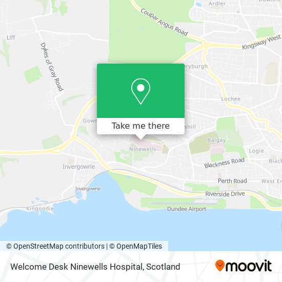 Welcome Desk Ninewells Hospital map