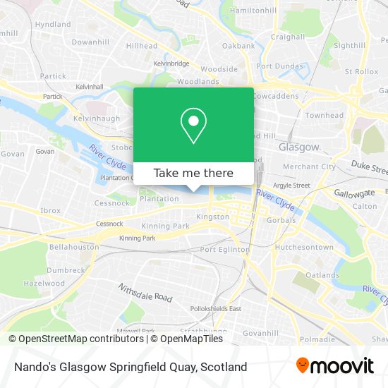 Nando's Glasgow Springfield Quay map