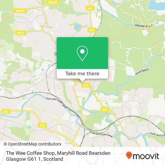 The Wee Coffee Shop, Maryhill Road Bearsden Glasgow G61 1 map