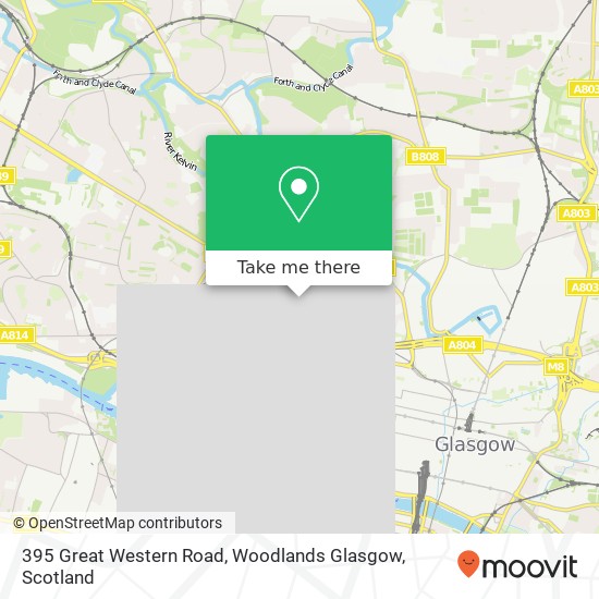 395 Great Western Road, Woodlands Glasgow map