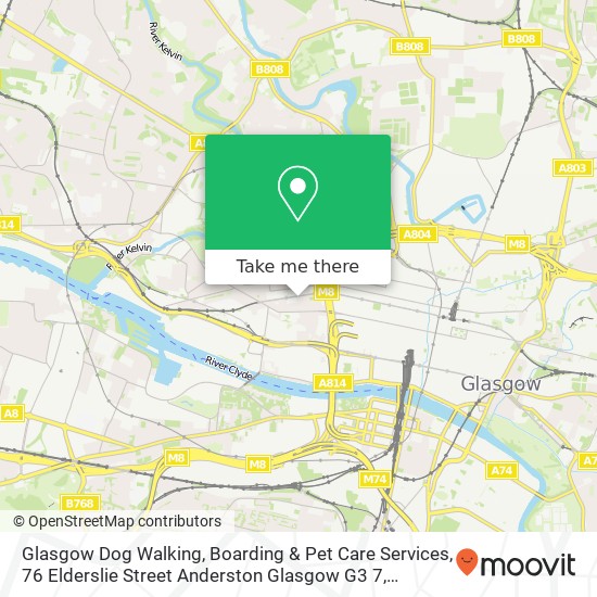 Glasgow Dog Walking, Boarding & Pet Care Services, 76 Elderslie Street Anderston Glasgow G3 7 map
