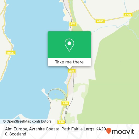 Aim Europe, Ayrshire Coastal Path Fairlie Largs KA29 0 map