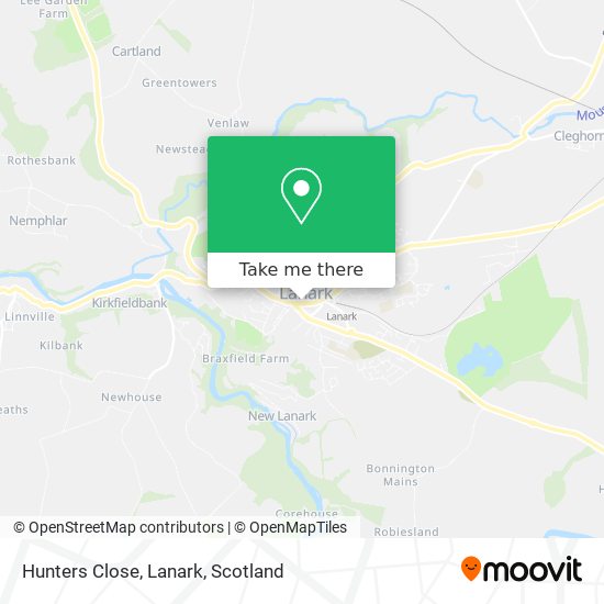 Hunters Close, Lanark map