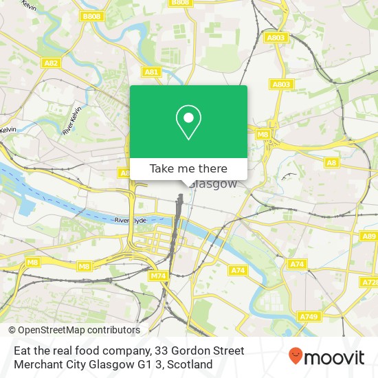 Eat the real food company, 33 Gordon Street Merchant City Glasgow G1 3 map