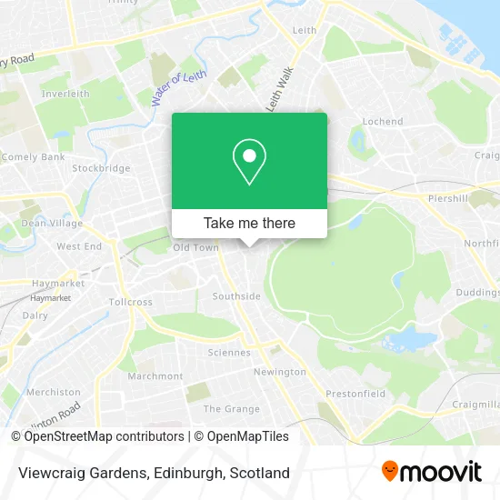 Viewcraig Gardens, Edinburgh map
