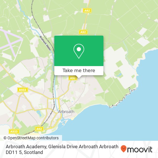 Arbroath Academy, Glenisla Drive Arbroath Arbroath DD11 5 map