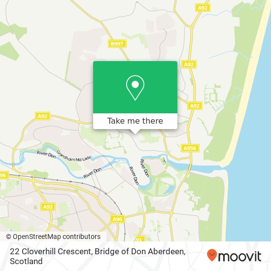 22 Cloverhill Crescent, Bridge of Don Aberdeen map