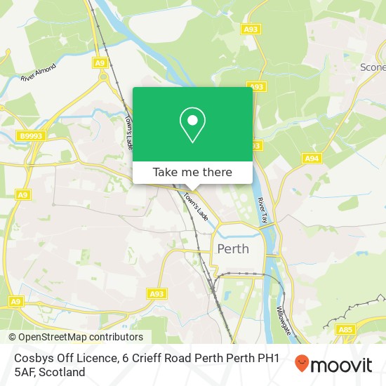 Cosbys Off Licence, 6 Crieff Road Perth Perth PH1 5AF map