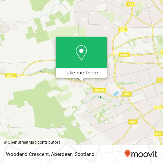 Woodend Crescent, Aberdeen map