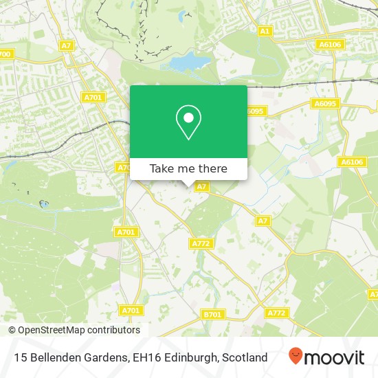 15 Bellenden Gardens, EH16 Edinburgh map