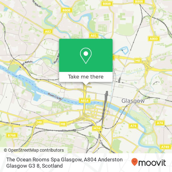 The Ocean Rooms Spa Glasgow, A804 Anderston Glasgow G3 8 map