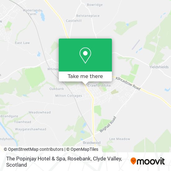 The Popinjay Hotel & Spa, Rosebank, Clyde Valley map