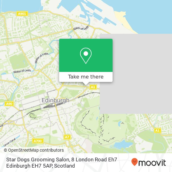 Star Dogs Grooming Salon, 8 London Road Eh7 Edinburgh EH7 5AP map