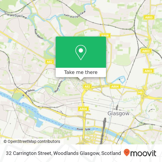 32 Carrington Street, Woodlands Glasgow map