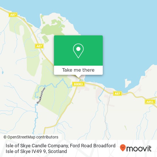 Isle of Skye Candle Company, Ford Road Broadford Isle of Skye IV49 9 map