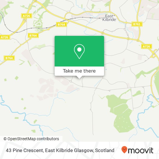 43 Pine Crescent, East Kilbride Glasgow map