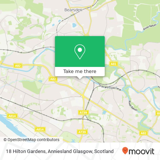 18 Hilton Gardens, Anniesland Glasgow map