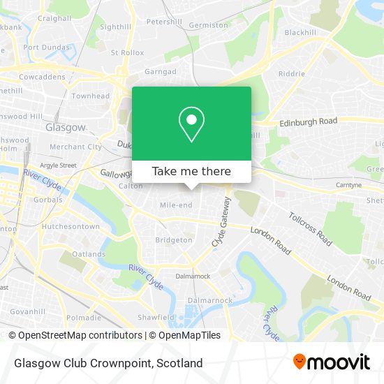 Glasgow Club Crownpoint map